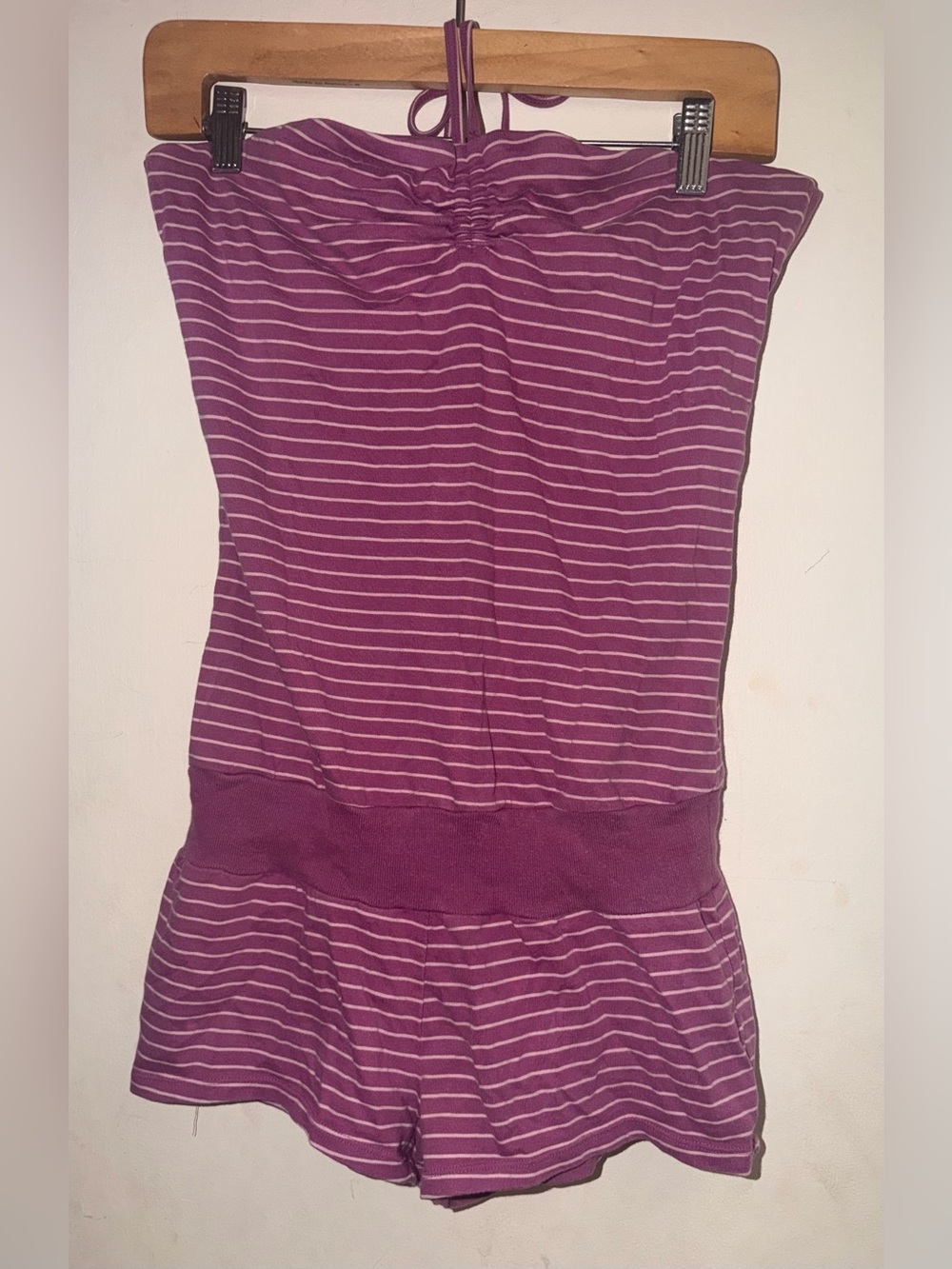 Kiera Purple and White Striped Romper